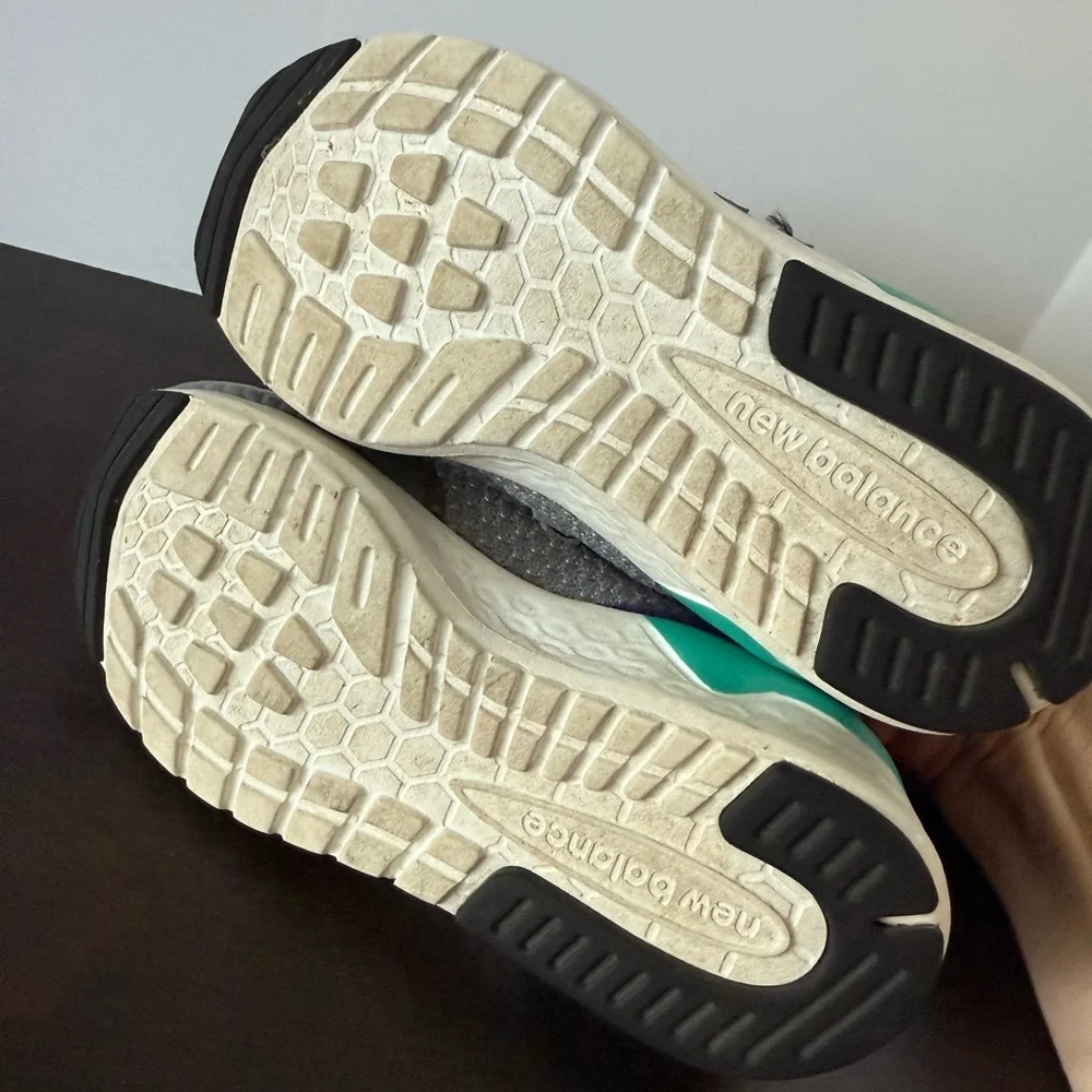 New Balance Kids' Gray and Teal Sneakers